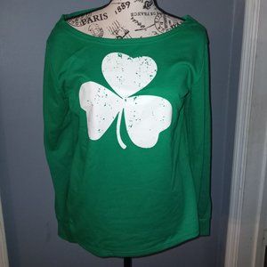 Spadehill St Patrick's Day Off Shoulder sweatshirt